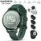 Garmin - Lily 2 Active Smartwatch Green with Green Band + Charging Dock Bundle - Jasper Green with Jasper Green Silicone Band - (2024)-Front_Standard