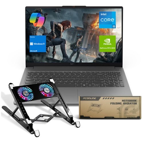 Lenovo - LOQ 15.6" FHD Laptop - Intel Core i5-12450HX, 12GB RAM - 512GB SSD - Copilot - NVIDIA GeForce RTX 2050 - PCO LT Cooler - Gray-Front_Standard 
