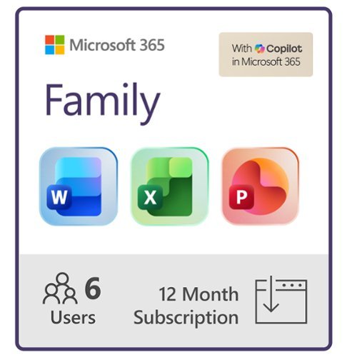  Microsoft - Office 365 Family (Up to 6 People) (12-Month Subscription-Auto Renew) - Windows