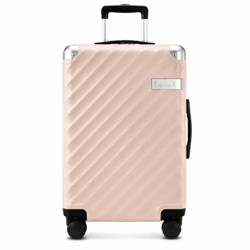 Front. LUGGEX - LUGGEX 20 Inch Carry On Luggage Expandable Airline Approved PC Hardside Suitcase with TSA Lock KVC - EX-Core - Pink.