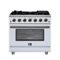 Forno Appliances - 36 in. Wide 6 Burner Massimo 5.36 Cu. Ft. Freestanding Gas Convection Range with Air Fryer Kit, Wok Support & Griddle - White-Front_Standard