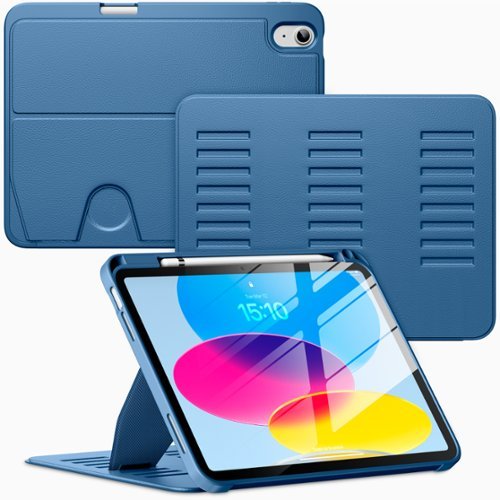 VIKESI - Magnetic Case for iPad 11" 2025 & 10.9" 10th/11th Gen, Shockproof, Pencil Holder, Auto Wake/Sleep, Multi-Angle Stand - Navy Blue-Front_Standard 