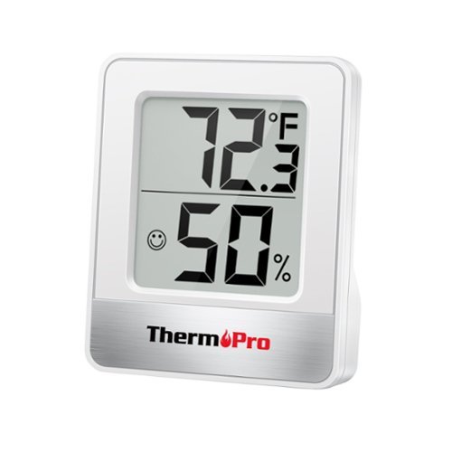 ThermoPro - TP-49W Digital Indoor Thermometer Hygrometer – Temperature & Humidity Monitor for Rooms - White-Front_Standard 