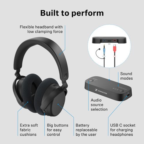 Sennheiser RS 275 TV Headphones. Wireless Bluetooth Headphone and TV Transmitter - Black BUY IN MIDDLE EAST