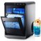 SIMZLIFE - Countertop Nugget Ice Maker - 44.9lbs/Day Chewable Pebble Ice Machine with Touch Screen, Stainless Steel for Home/Kitche - Black-Front_Standard