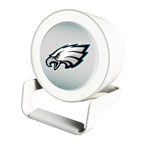 Keyscaper - Philadelphia Eagles Linen Print Nightlight Charger & Bluetooth Speaker - White-Front_Standard 
