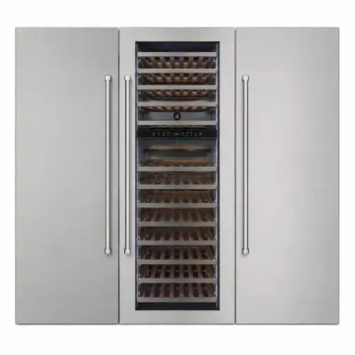 Front. Kucht - 72 in. Refrigeration Set: 30 in Refrigerator, 18 in Freezer & 24 in Wine Cooler Stainless Steel Panels Included - Stainless Steel.