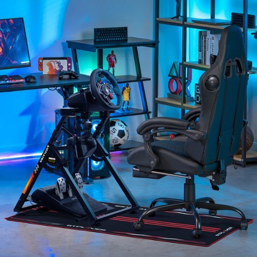 CloudRest Pro - Racing Steering Shifter Sim Racing Wheel Stand Simulator Cockpit Wheel Stand Gaming Stand Wheel Pedals NOT Included - Black-Front_Standard 