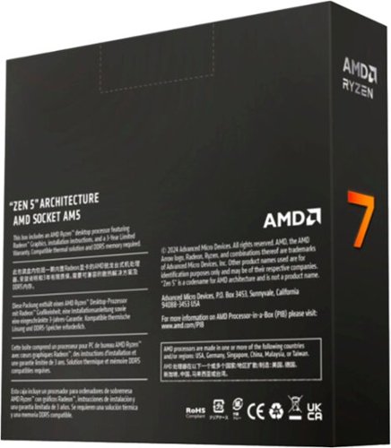 AMD Ryzen 7 9700X 8-Core - 16-Thread 3.8 GHz (5.5 GHz Max Boost) Socket AM5 Unlocked Desktop Processor - Silver WORLDWIDE DELIVERY