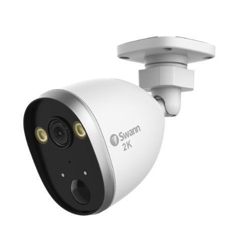 Swann - Outdoor Wired 2K Security Camera - Black/White-Front_Standard 
