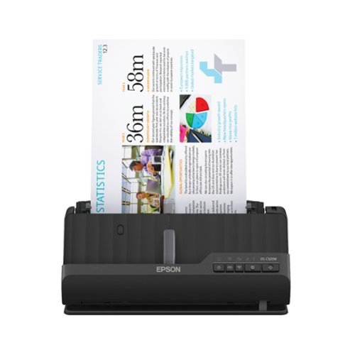 Epson - WorkForce ES-C320W Wireless Compact Desktop Document Scanner - Black