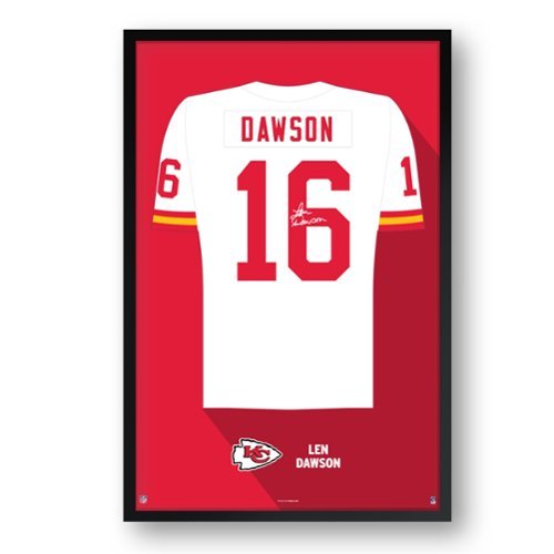 Sporticulture - Len Dawson Kansas City Chiefs Framed 14" x 20" Retired Jersey Art Print - Multicolor-Front_Standard 