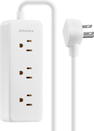 Insignia™ 12’ 3 Outlet Power Strip - White WHERE TO BUY
