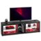 Bestier - 70 Inch Gaming TV Stand & Entertainment Center with LED Lights & Glass Shelves, Media Cabinet for Living Room - Black-Front_Standard