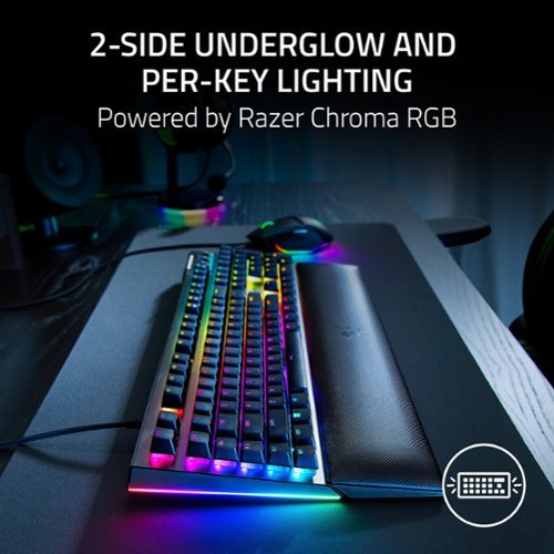 Razer BlackWidow V4 Full Size Wired Mechanical Green Clicky Switch Gaming Keyboard with Chroma RGB Backlighting - Black WORLDWIDE DELIVERY