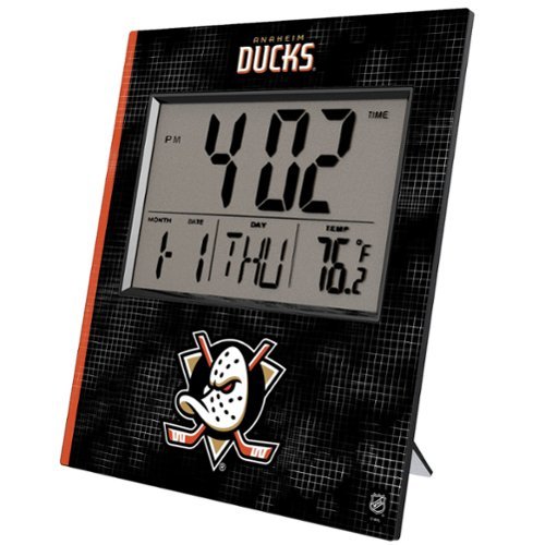 Keyscaper - Anaheim Ducks Cross Hatch Digital Desk Clock - Multicolor-Front_Standard 