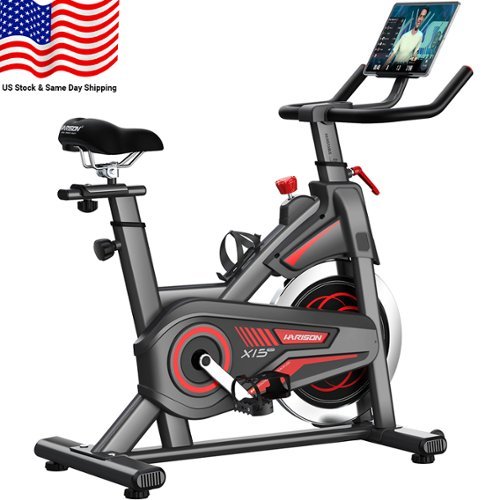 HARISON - Exercise Bike 350 lb Capacity, Magnetic Stationary Bike for Home with Bluetooth (BBX15) - Black-Front_Standard 