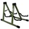 5 CORE - Double Guitar Stand A Frame Shape w Foam Arms Supports Acoustic Electric Bass Ukulele Banjo - Green-Front_Standard