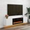 Essen Blissed - 70 in. Floating TV Stand with Electric Fireplace and LED Lights for TVs up to 80 in. Entertainment Center - White-Front_Standard