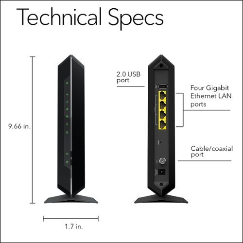 NETGEAR Nighthawk AC1900 Router with DOCSIS 3.0 Cable Modem - Black BUY IN MIDDLE EAST