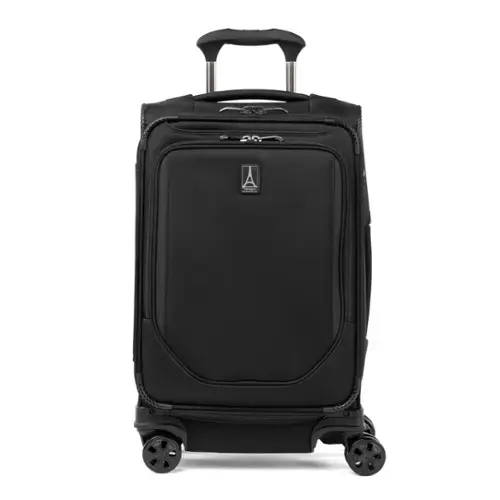 Front. Travelpro - Crew Classic Lightweight Softside Expandable 21" Carry On Spinner - Black.