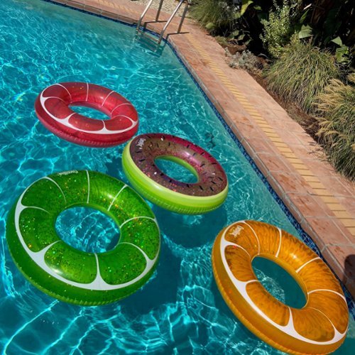 Salus Brands, LLC CocoNut Float: Juicy Watermelon Glitter - 42 Pool Float Ring, Inflatable, Anti-Leak, Durable, Party Water Accessory HOW TO BUY