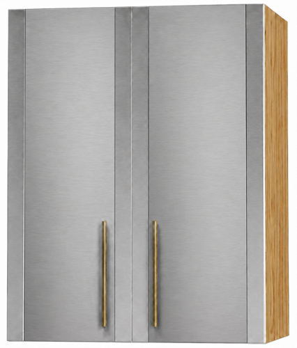 AGA - 24W x 36H x 13D Upper Cabinet - Oak - Stainless Steel