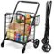 Costway - Heavy Duty Folding Shopping Cart - Black-Front_Standard