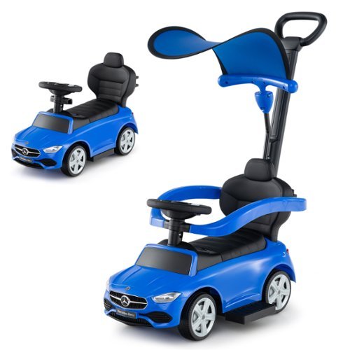 Costway - Kids Ride on Push Car Mercedes-Benz Licensed 3-in-1 Sliding Car - Blue-Front_Standard 
