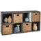 Best Choice Products - 8-Cube Bookshelf, 13.5in Display Storage System, Organizer w/ Removable Back Panels - Dark Gray-Front_Standard