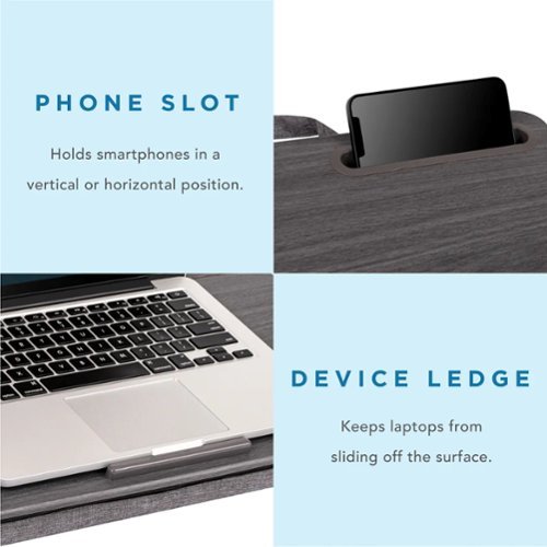 LapGear Elevation Lap Desk for 15.6 Laptop - Gray Woodgrain GLOBAL SHIPPING