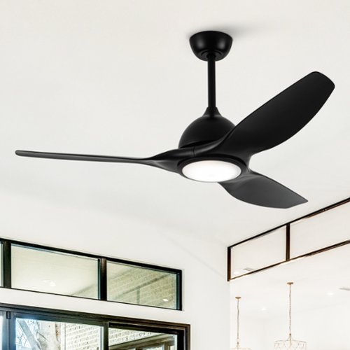 Vaczon - 52" Modern Integrated LED Propeller Ceiling Fan with Remote - Black-Front_Standard 