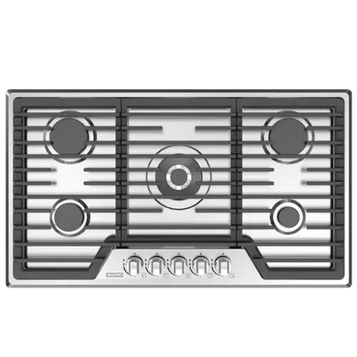 Front. Empava - 36 in. 5 Burners Recessed Natural Gas Cooktop - Stainless Steel.