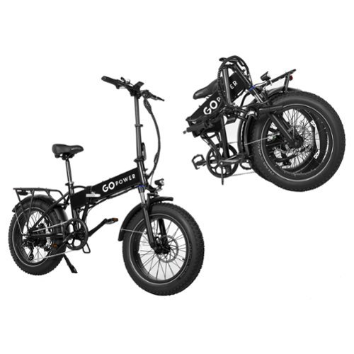 GoPowerBike - GoExpress V2 Folding Electric Bike 20mph Max Speed & 750W Motor | UL2849 Certified - Black-Front_Standard 