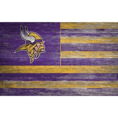 Fan Creations - Minnesota Vikings 11'' x 19'' Distressed Flag Sign - Multicolor-Front_Standard 