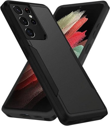 Entronix - Galaxy S25 Ultra Case - Sleek Dual-Layer Soft-Touch Protective Cover - Black-Front_Standard 