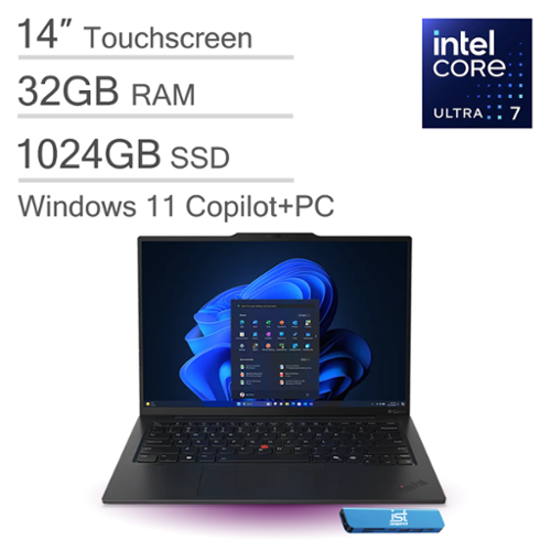 Lenovo - ThinkPad X1 Carbon Gen 13 Aura Edition 14" FHD+ Touch Screen Laptop - Intel Core Ultra 7 with 32GB Memory - 1TB SSD - Black-Front_Standard 
