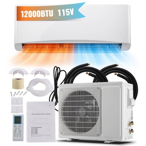 DEMULLER - 12000 BTU Mini 4-in-1 Split Air Conditioner & Heater, 17 SEER2 115V Inverter System with Heat Pump - White-Front_Standard 