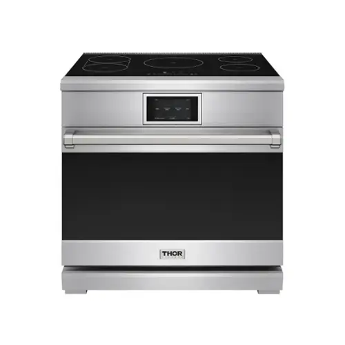 Front. Thor Kitchen - 6 Cu Ft. Freestanding Induction Range with Air Fry - Stainless steel.