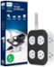 Philips - Surge Protector, 8 Grounded Outlets, 2 USB-A, 1 USB-C, 2100J, Braided Cord, 4ft - Dark Gray & Arctic White-Front_Standard