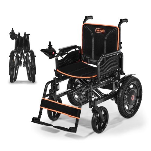 VEVOR - Electric Wheelchair for Adults, 265lbs Capacity, Foldable & Lightweight Motorized Wheelchair, 13-Mile Long Travel Range - Black-Front_Standard 