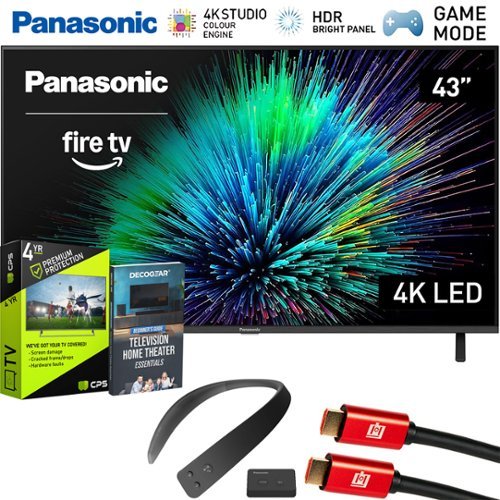 Panasonic - 43" W70 Series LED 4K UHD Smart Fire TV (2025) with 4 Year Extended Protection Plan + WN10 Neck Speaker Bundle-Front_Standard 