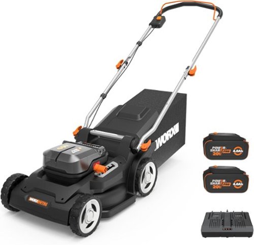 WORX - WG745 40V 17'' Cordless Push Lawn Mower (2 Batteries & Charger Included) - Black-Front_Standard 