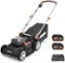 WORX - WG745 40V 17'' Cordless Push Lawn Mower (2 Batteries & Charger Included) - Black-Front_Standard