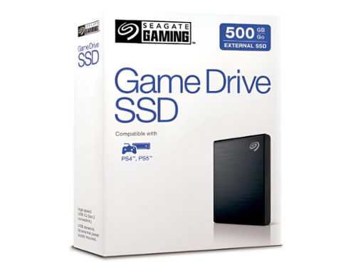 Seagate - Game Drive 500GB External Solid State Drive, for PS4 and PS5- (STKG500406) - Black-Front_Standard 