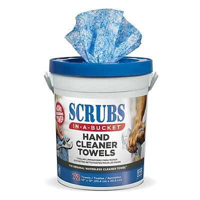 Scrubs - Cleaning Towels, 10" x 12", /Blue, 72 Towels/Pack (ITW42272) - White