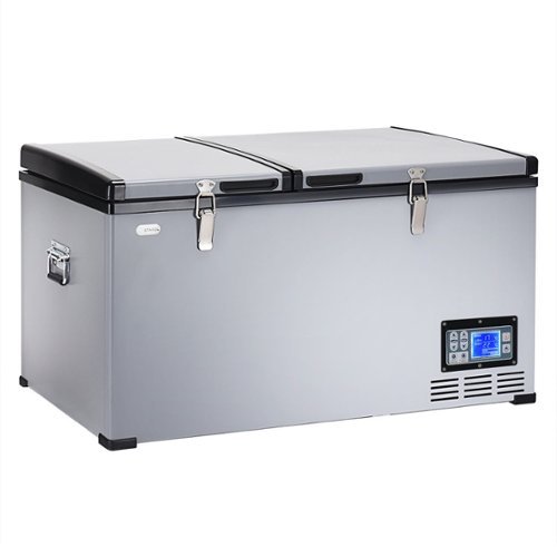 Costway - 84-Quart Portable Electric Car Cooler Refrigerator / Freezer Compressor Camping - Black/Gray