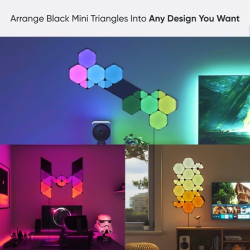 Nanoleaf Shapes Ultra Black Mini Triangles Expansion Pack (10 Panels) - Multicolor GLOBAL SHIPPING