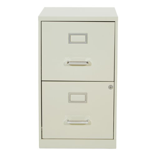 OSP Home Furnishings - 2 Drawer Locking Metal File Cabinet - Tan-Front_Standard 