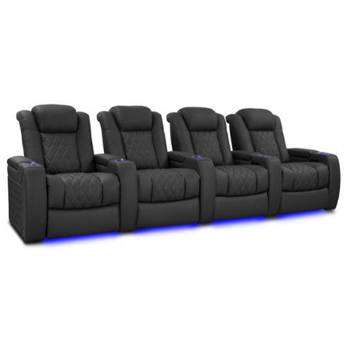 Valencia Theater Seating - Valencia Tuscany XL Luxury Edition Row of 4 Power Headrest Semi-Aniline Italian Nappa Leather 20000 Home Theater Seating - Graphite